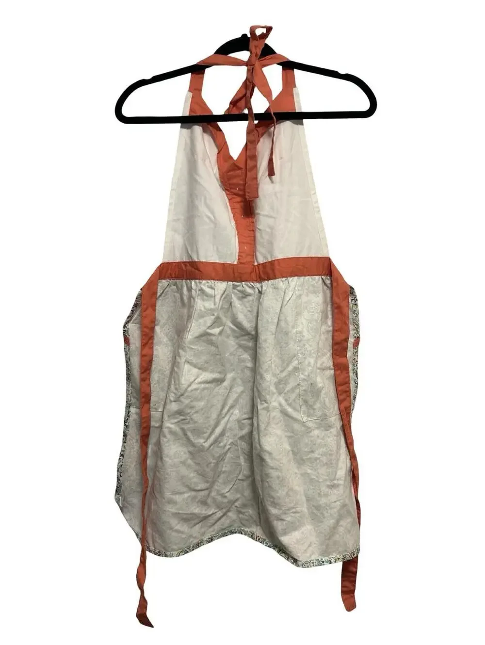NWT‎ Envogue 100% Cotton Paisley Kitchen Apron Coral White Adjustable